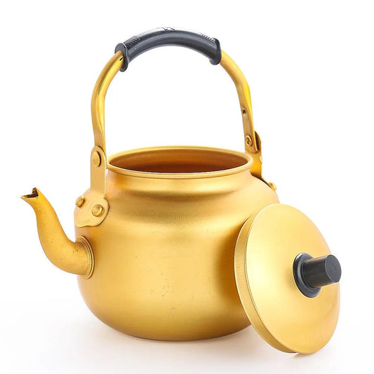 0.75-6L Gold Aluminum Kettle Outdoor Portable Teapot Coffee Pot Large Capacity Kettle Kitchen Camping Cookware Cooking Supplies - Outdoor Travel Store