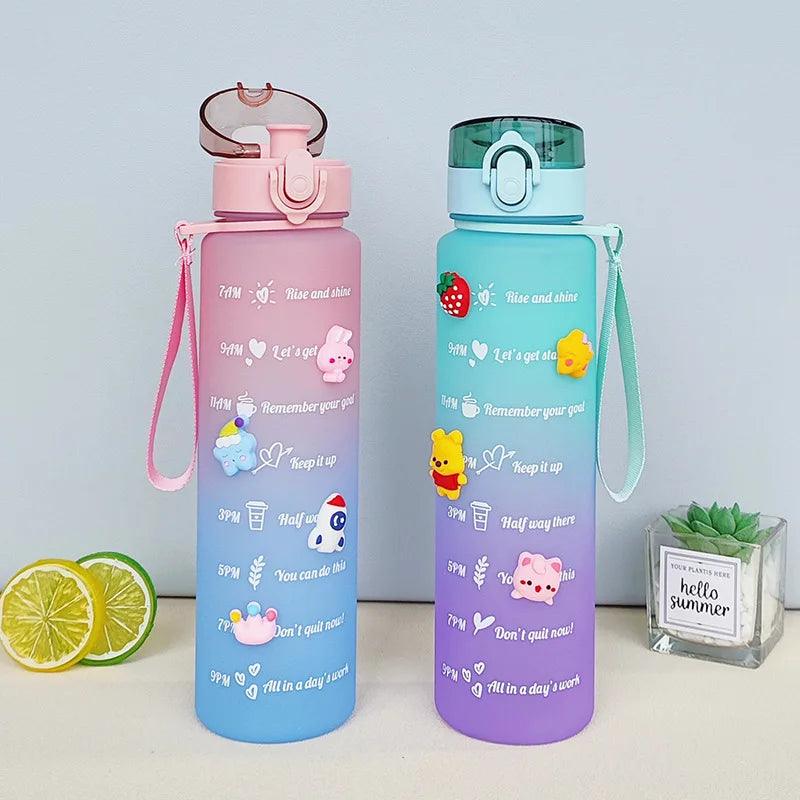 1000ML Sports Water Bottle Large Capacity Gradient Cup Drinkware Outdoor Travel Gym Fitness Jugs Portable Drinking Bottles - Outdoor Travel Store