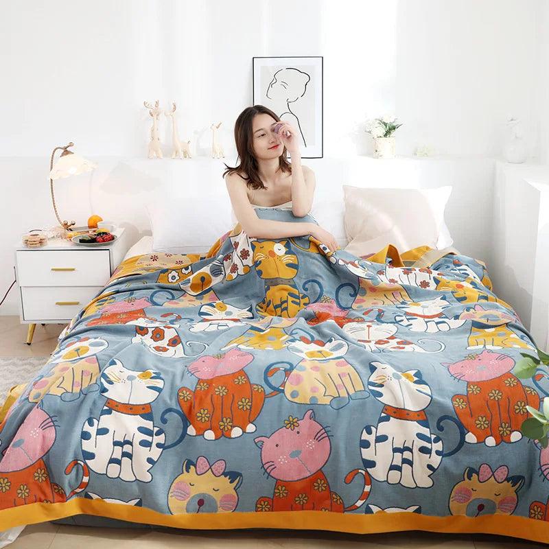 100% Cotton Nordic throw blankets for beds gauze bedroom Leisure Bedspread boho decor sofa towel soft blanket sheet double thin - Outdoor Travel Store