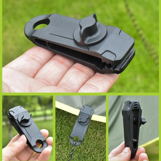 10pcs Outdoor Camping Tent Windproof Reusable Fixing Shark Clips Clamps Canopy Awning Tarp Cord Buckle Tensioner Tent Accessorie - Outdoor Travel Store