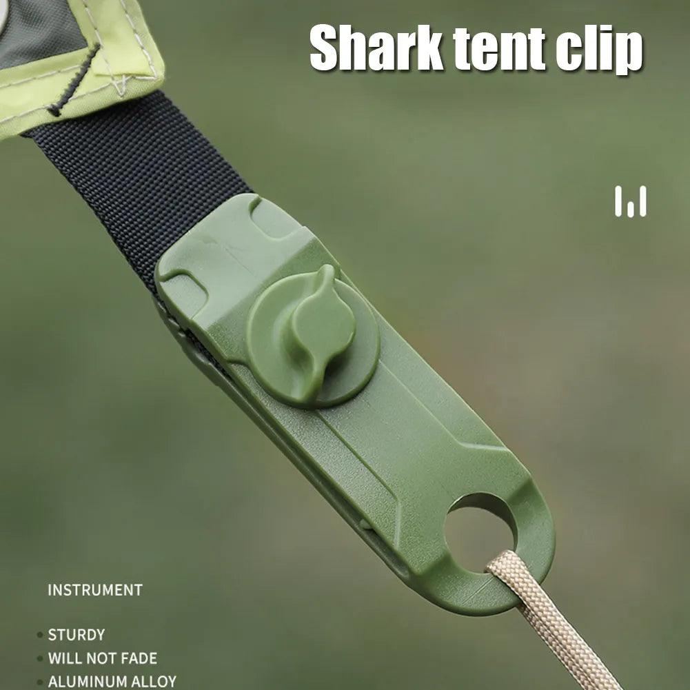 10pcs Outdoor Camping Tent Windproof Reusable Fixing Shark Clips Clamps Canopy Awning Tarp Cord Buckle Tensioner Tent Accessorie - Outdoor Travel Store