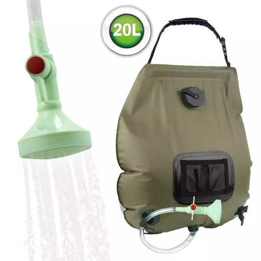 20L Outdoor Bathing Bag Solar Hiking Camping Shower Bag Portable Heating Bathing Water Storage Bag Hose Switchable Shower Head - Outdoor Travel Store