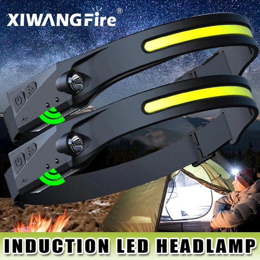 230°Bright Beam Headlamp & Spotlight,Motion Sensor,6 Modes Lightweight Head Lamps Flashlight Repairing,Camping Running,Cycling - Outdoor Travel Store