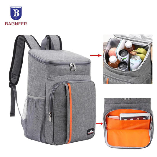 23L Outdoor Thermal Cooler Backpack Bags Insulated Leakproof Lunch Bag Camping Drink Refrigerator Picnic Food Fresh Keeping Bag - Outdoor Travel Store