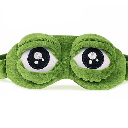 3D Sad Frog Sleep Mask Natural Sleeping Eyeshade Cover Shade Eye Patch Women Men Soft Portable Blindfold Travel Eyepatch - Outdoor Travel Store