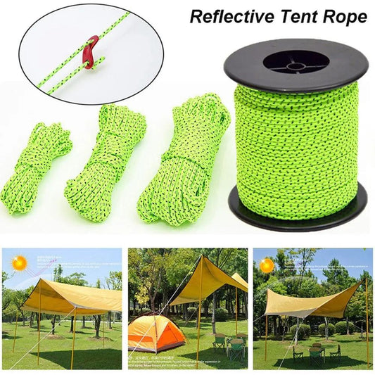 5/10/20/100M Reflective Tent Rope Nylon Line Cord Rescue String Paracord Rope Outdoor Camping Hiking Tent Accessory 2.5/4mm - Outdoor Travel Store