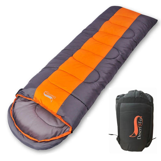 Desert&Fox Camping Sleeping Bag 220x85cm Envelope Waterproof Shell Lightweight Sleeping Bag Compression Sack for Hiking Travel - Outdoor Travel Store