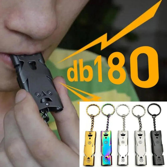 Double Pipe Whistle Pendant Keychain High Decibel Portable Outdoor Survival Emergency Camping Tool Multifunction Whistle 1PC - Outdoor Travel Store
