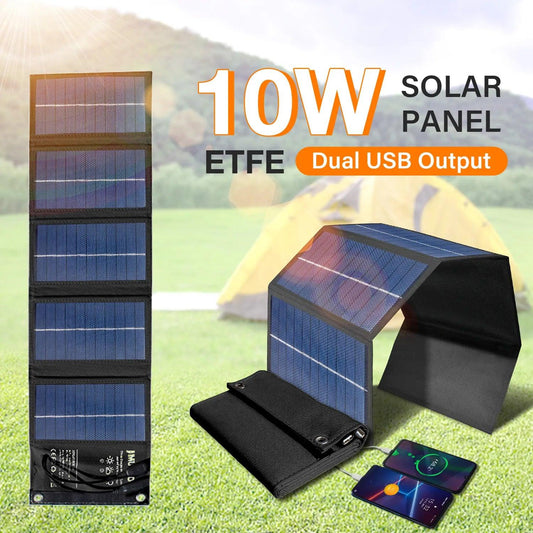 ETFE Solar panel 5V 10W powerful power banks Foldable For cell phone outdoor waterproof usb solar battery charge For camping - Outdoor Travel Store