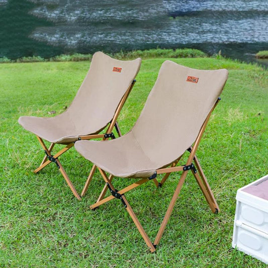 Folding chair outdoor camping butterfly recliner camping portable canvas armchair beach chair moon chair - Outdoor Travel Store