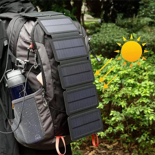 Folding Outdoor Solar Panel Charger Portable 5V 2.1A USB Output Devices Camp Hiking Backpack Travel Power Supply For Smartphones - Outdoor Travel Store