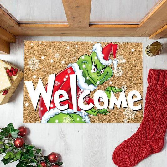 Front Porch Rugs Welcome Mat Christmas Gnome Door Mat Christmas Festival Decoration Front Door Carpet Indoor Outdoor Mat - Outdoor Travel Store