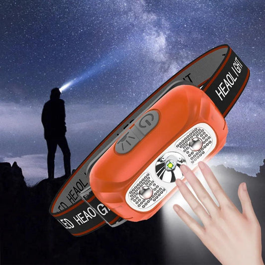 Intelligent Induction LED Light Long-range Usb Night Fishing Rechargeable Outdoor Head-mounted Flashlight Emergency Light - Outdoor Travel Store
