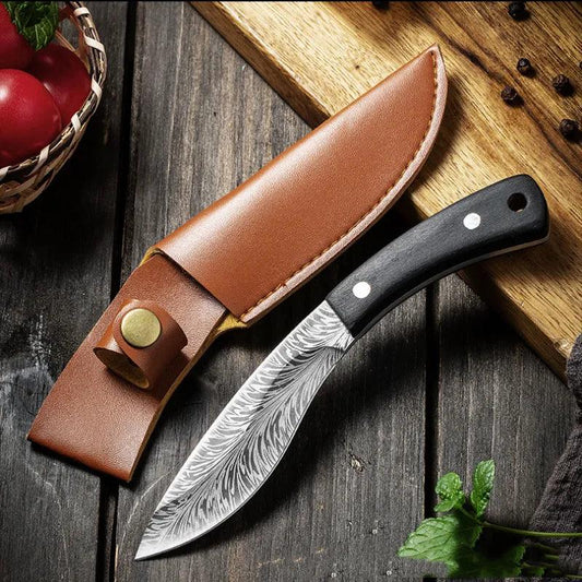 Mongolian Meat Eating Knife,Handmade Forged Knife ,Sheep Knife, Fruit knife,Boning Knife Outdoor BBQ Meat Cleaver Hunting Knife - Outdoor Travel Store