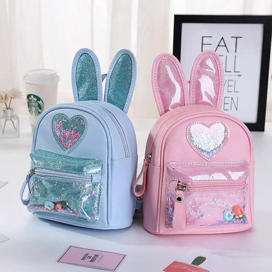 New Children's Backpack Fashion Sequins Cute Rabbit Mini Backpack Leisure Outgoing Kindergarten Schoolbag Girl - Outdoor Travel Store