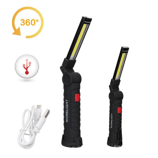 New Portable COB LED Flashlight USB Rechargeable Work Light Magnetic Lanterna Hanging Lamp with Built-in Battery Camping Torch - Outdoor Travel Store
