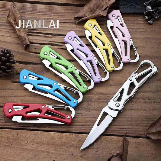 NEW Stainless Steel Blade Shaped Knife Outdoor Camping Self Defense Emergency Survival Knife Tool Folding Portable Key Knife - Outdoor Travel Store