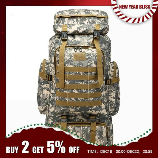 Outdoor Camouflage Backpack Men Large Capacity Waterproof Outdoor Military Backpack Travel Backpack for Men Hiking Bag - Outdoor Travel Store