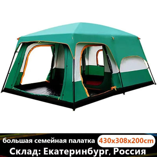 Outdoor Camping Large Family Tent Travel Outing Windproof Warm Uv Protection Keep 2 Bedrooms 1 Living Room Mosquito Control - Outdoor Travel Store
