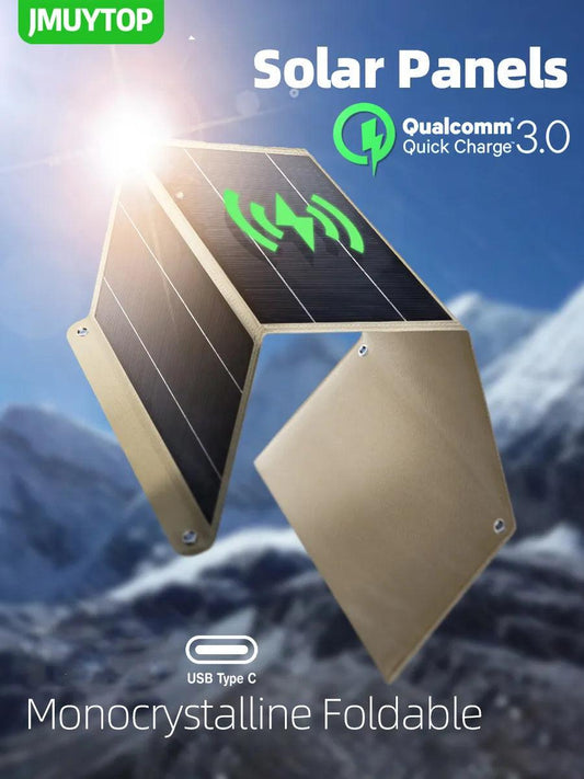 Outdoor powerful flexible Solar Panel 5v 30w Portable battery phone charge PD QC 3.0 9V 12V For USB A C Photovoltaic Power bank - Outdoor Travel Store