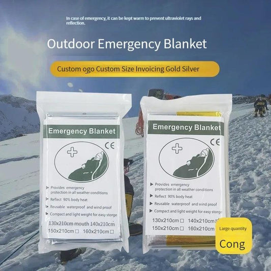 PET Rescue Emergency Blanket Outdoor Outdoor Camping Portable Rescue Emergency Insulation Blanket Cold Proof Sunscreen Reflectiv - Outdoor Travel Store