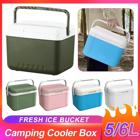 Portable 5/6L Camping Cooler Box Outdoor Cooler Fridge Keeping Fresh Car Cold Icebox Beer Juice Drink Cooling Bucket Equipment - Outdoor Travel Store