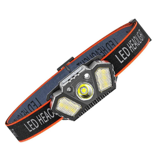 Rechargeable Headlamp 5Modes XPE COB Adjust with Red Caution Light Gesture Control LED Head Lamp For Fishing Camping Hiking - Outdoor Travel Store