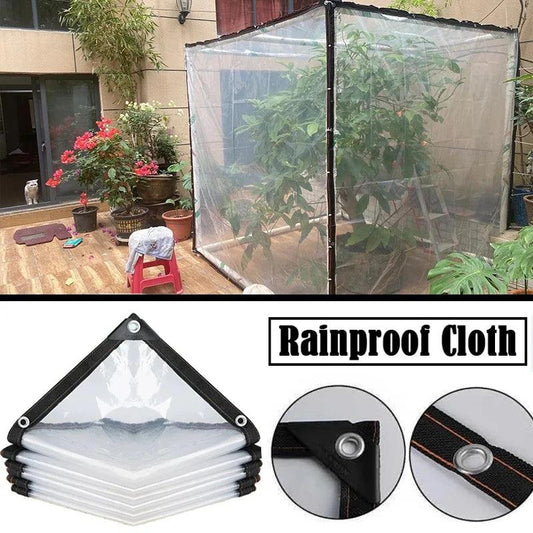 Thicken Transparent Waterproof Tarpaulin Garden Rainproof Clear Poly Tarp Plant Cover Insulation Shed Cloth with Grommets - Outdoor Travel Store