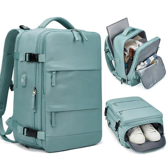 Women Laptop Backpack 15.6inch Teenage girl USB charging school Backpack Independent Shoe bag travel Backpack outdoor Backpack - Outdoor Travel Store
